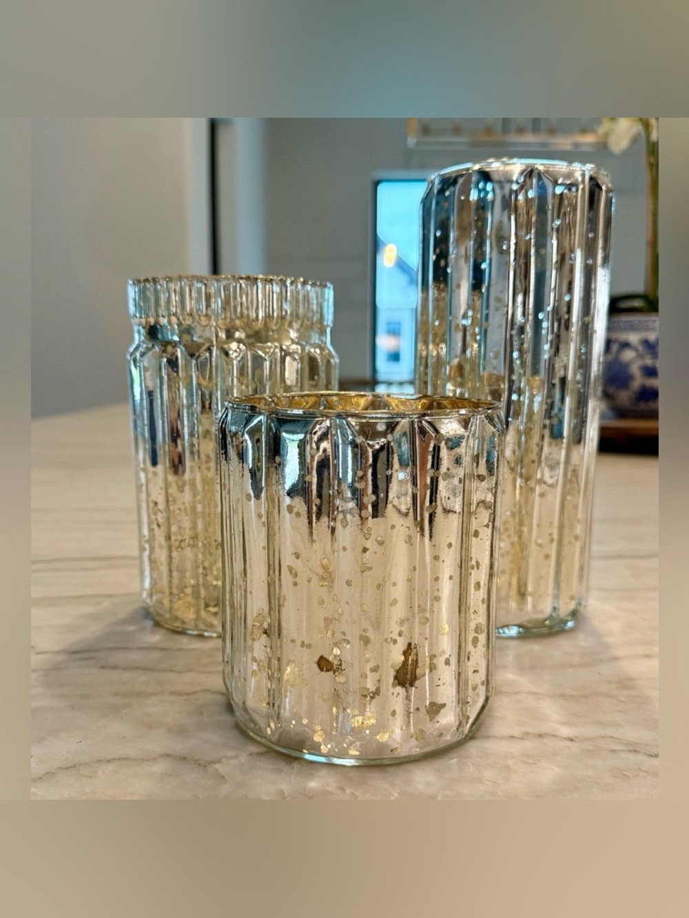 Anthropologie Mercury Glass Candle Votives